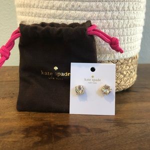 Kate Spade Crystal Stud Earrings w/ gold hardware
